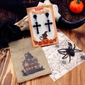 Γοτθικά μαύρα σκουλαρίκια σταυρός με κάρτα Halloween και πουγκί δώρου από γιούτα - Σταυρός (Με Τσάντα Δώρου)
