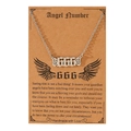 Silver 666 angel number necklace with personalized message card for women - 666 Number Butterfly Wings Style (N00162) / Silver