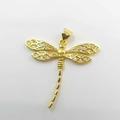 Golden dragonfly pendant necklace featuring micro-set sparkling white zircon wings - Gold (DL0033)