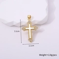 Detalle de colgante de cruz dorada con nácar y circonitas, medida 3,1 cm x 2,1 cm - Cruz de Nácar Y Zirconia (Estilo B)