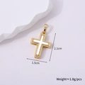 Golden cross pendant with white inlay detail, dimensions 2.1cm high and 1.5cm wide - Gold Style F