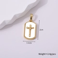 Detail view of a vintage gold cross pendant with dimensions 2cm x 1.1cm and 2.4g weight - Gold Style G