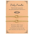 Ensemble de bracelets dorés avec nœuds pour couples sur une carte de message - Couple Doré