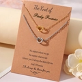 Pinky promise heart knot necklace set in gold and silver finish with gift card - Necklace And Card / Steel And Gold Pinky Promise Theme