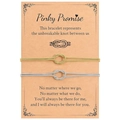 Coffret de bracelets à nœuds Pinky Promise en or et argent sur carte cadeau - Couple Or & Argent