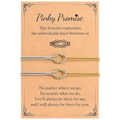 Σετ βραχιόλια Pinky Promise με χρυσή και ασημένια αλυσίδα σε διακοσμητική κάρτα - Ζευγάρι Χρυσό & Ασημί Μικτό