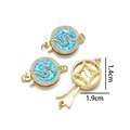 Chiusura a cerchio serpente placcata oro 18K con strass e opale per gioielli fai-da-te - Chiusura a Incastro Serpente (Blu Pavone)