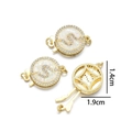 Chiusura a scatola tonda da 14mm placcata oro 18K con opale per creazione gioielli fai da te - Chiusura a Incastro Serpente (Rosa Colorato)