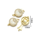 Chiusura rotonda placcata oro 18K con design a luna e inserto in opale, larghezza 1,9 cm - Chiusura a Incastro Occhio (Rosa Colorato)