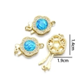 Chiusura a fiore in oro 18K con opale blu e diamanti per collane di perle fai-da-te - Chiusura a Incastro Girasole (Blu Pavone)