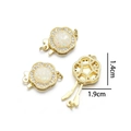 Chiusura a fiore in oro 18K per collana di perle con opale e zircone 1,4 cm - Chiusura a Incastro Girasole (Rosa Colorato)