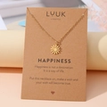 Goldene Edelstahl-Gänseblümchenkette auf einer inspirierenden Geschenkkartendarstellung - Vielzackiger Stern Gold (N00172)