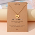 Goldene Herz-Halskette mit Sternschliff und inspirierender Geschenkkarte - Herz Hexagramm Gold (N00172)