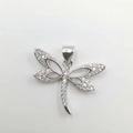 Silver dragonfly pendant with micro-pave zircons and sparkling cubic zirconia stones - Silver (DL0039)
