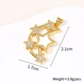Star-shaped gold pendant detail showing 1.7cm width and 2.1cm height measurements - Pendant Only / Star and Moon Cluster