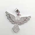 Exquisite eagle pendant with white zircons and a red stone eye in silver plating - Eagle Style (YB0015) / Silver (YB0015)