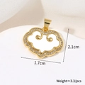 Detail of Ruyi lock pendant in gold metal with shell inlay and zircon pave setting - As You Wish