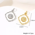 Macro view of gold and silver Ruyi auspicious cloud shell pendants with Fu character detail - Gold Polished Flower Fu Character