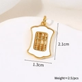 Detailed view of Ruyi abacus pendant with size dimensions 2.1cm and shell inlay - Polished Abacus Pendant