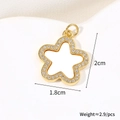 Macro shot of a 18k gold star pendant with micro-pave zircons and 1.8cm x 2cm dimensions - Star (Natural Shell)