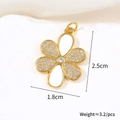 Detailed view of flower pendant measurements showing 2.5cm height and 1.8cm width specs - Six-petal Flower (Natural Shell)