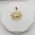 Elegant gold sun and crescent moon pendant necklace with white enamel and cubic zirconia - Enamel Crescent Moon & Sun Style (Style D)