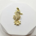 Elegant gold seahorse pendant necklace with sparkling white zircons and black gem eye - Pendant Only / Small Seahorse Pendant