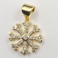 Elegant gold sunflower clover pendant necklace with sparkling zircon crystals for women - Golden Snowflake Pendant Only (Without Chain)