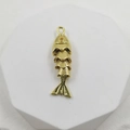Articulated golden fish pendant with zircon eye for DIY necklaces and jewelry making - Swing Fish Pendant
