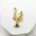 Golden lobster pendant with 18k gold plating and zircon micro-inlay for DIY necklaces - Large Lobster Gold Pendant