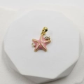 Pink enamel starfish pendant with pearls and zircon crystals in golden finish - Pendant Only / Enamel Starfish Pendant