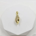 18k gold plated shell pendant with sparkling cubic zirconia for DIY jewelry making - Small Conch Pendant