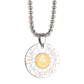 Detail view of round Cancer zodiac pendant necklace with engraved astrological symbols - Cancer (Pendant Only (Without Chain))