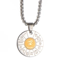 Silver stainless steel zodiac necklace with a golden Virgo pendant on a chunky chain - Virgo (Pendant Only (Without Chain))
