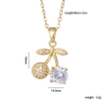 Collana a ciliegia dorata con zirconi cubici scintillanti e catena regolabile da 40+5 cm - Stile Ciliegia C / Oro