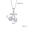 Collana con ciliegia in argento con pietre di zirconia e catena da 40 cm regolabile - Stile Ciliegia C / Argento