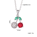 Collana con pendente a ciliegia in zircone rosso e bianco con finitura in argento - Stile Ciliegia D / Argento