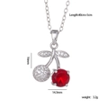 Collana con ciondolo a ciliegia in argento con rubino rosso e zirconi cubici - Stile Ciliegia E / Argento