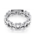 Pulsera de cadena de bicicleta para hombre de acero inoxidable con diseño industrial - 18mm Ancho 22cm Largo / Color acero