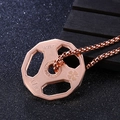 Rose gold barbell weight plate pendant necklace featuring Chiseled engraving detail - Rose Gold Color Pendant Only (Without Chain)