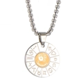 Aquarius zodiac pendant necklace in silver stainless steel with gold astrology dial - Aquarius (Pendant Only (Without Chain))