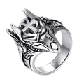 Punk Anubis ring van roestvrij staal met Ankh symbool en vintage afwerking - Zilver