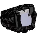 Detail of gothic stainless steel eagle claw ring with black stone and scale texture - Size 7 / Black With Black Zirconia