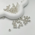 Cuentas espaciadoras de metal plateado pulido para la creación de joyas DIY - 2 mm / Juego de 100 piezas / Plateado