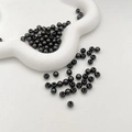 Cuentas negras brillantes para joyería DIY con orificio central preciso para el enhebrado - 2 mm / Juego de 100 piezas / Negro Brillante