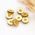 Perle distanziatrici in oro 18k con strass viola per creazione braccialetti di cristallo - Zirconia Rossa