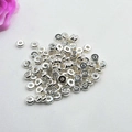 Perline distanziatrici tonde piatte in argento lucido per la creazione di gioielli fai da te - 3mm / Argento