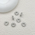 Distanziatori in zircone micro-pave placcati oro 14k a doppio strato per gioielli DIY - 6mm / Oro bianco