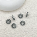 14k vergoldeter zweischichtiger Perlenabstandshalter mit Zirkonia für DIY-Schmuckbau - Gunmetal