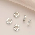 Perline a botte d'argento con micro-zirconi per la creazione di gioielli fai da te - 6mm / Argento